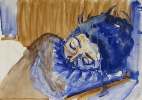 Sonja slaapt op de bank 32 cm x 45