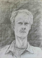 zelfportret houtskool 50 cm x 65 cm