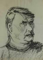 man met snor 40 cm x 55 cm